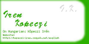 iren kopeczi business card